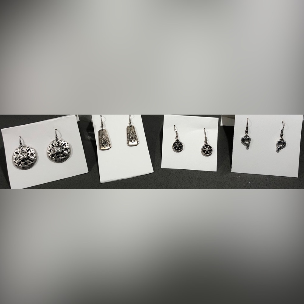 4 Pairs of Silver Earrings